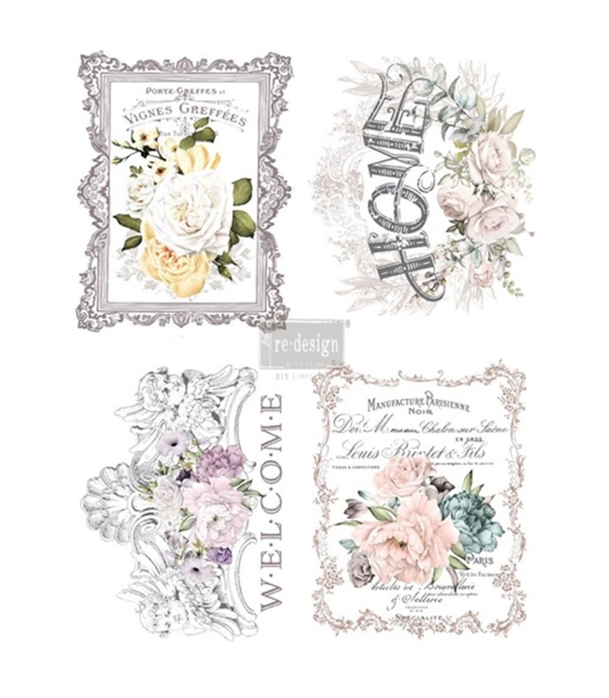 [655350635527] Redesign Décor Transfers® - Floral Home - size 27,94 cm x 38,10 cm each design