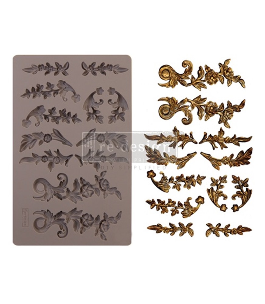 [655350643065] Redesign Décor Moulds® - Delicate Flora - 1 pc - 12,7 cm x 20,32 cm - 8 mm thickness