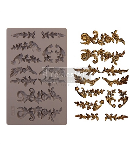 [655350643065] Redesign Décor Moulds® - Delicate Flora - 1 pc - 12,7 cm x 20,32 cm - 8 mm thickness