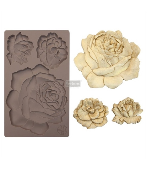 [655350640989] Redesign Décor Moulds® - Etruscan Rose - 1 pc, 12,7 cm x 20,32 cm, 8 mm thickness