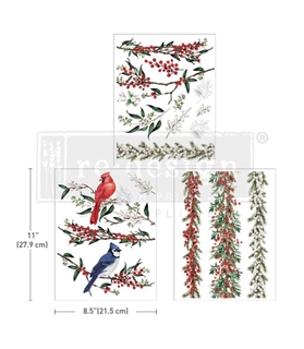 [655350659998] Decor Transfers® 22 x 28 cm - Winterberry - decorative transfers