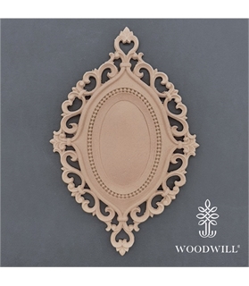 [802162] Wood Carving Decorative Oval 20cm x 13