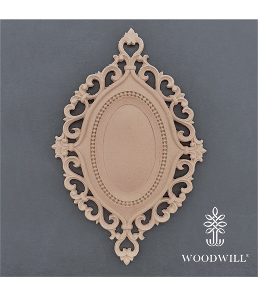 [802162] Wood Carving Decorative Oval 20cm x 13