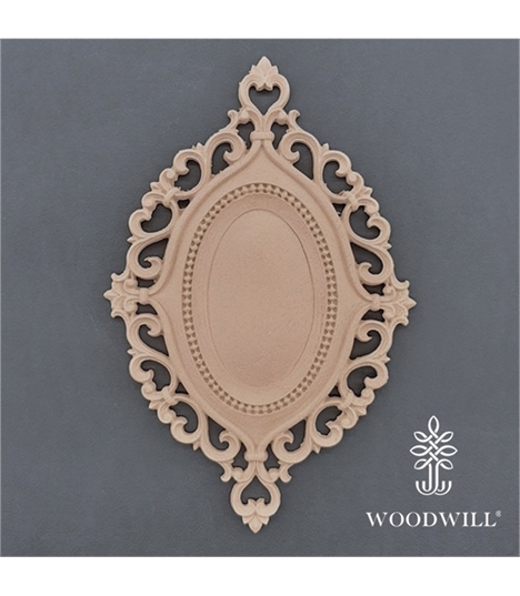 [802162] Wood Carving Decorative Oval 20cm x 13