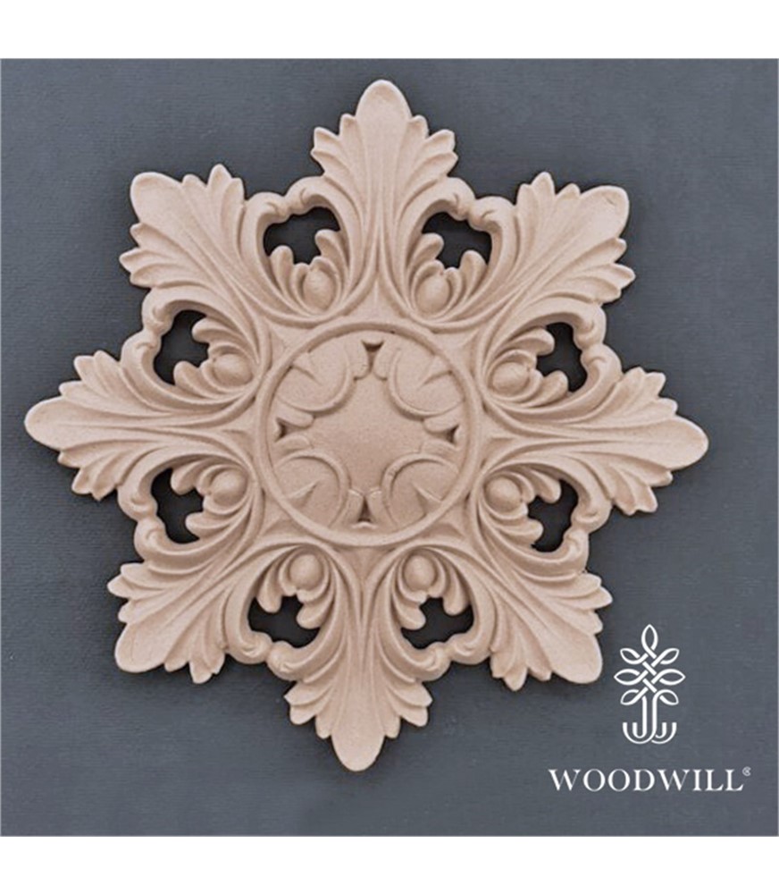 [802553] Wood Carving Decorative  Rosette 16 cm x 16cm