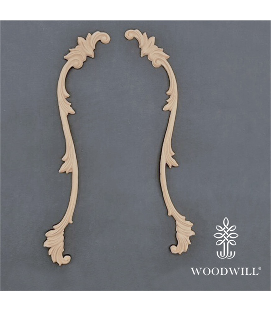 [801245] Wood Carved Decorative Set of 2 Pieces 37.5 cm
