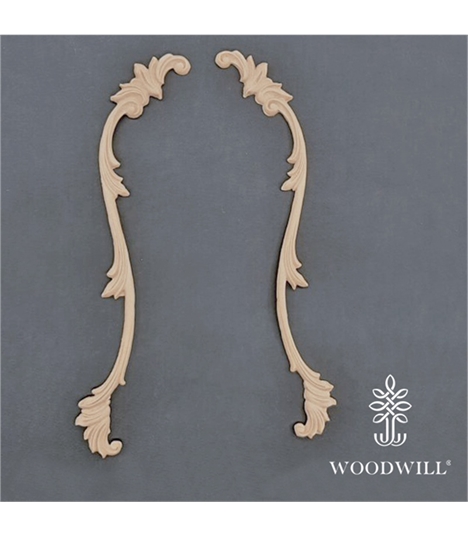 [801245] Wood Carved Decorative Set of 2 Pieces 37.5 cm