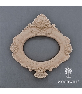 [800097] Wood Carving Frame Oval 16cm