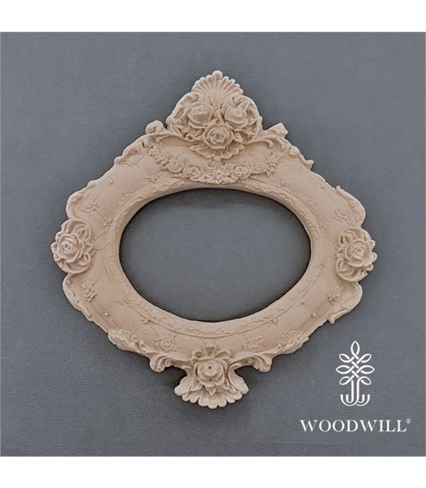 [800097] Wood Carving Frame Oval 16cm