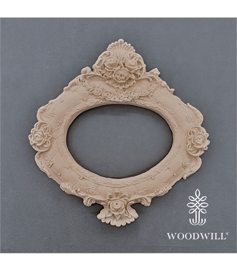 [800097] Wood Carving Frame Oval 16cm
