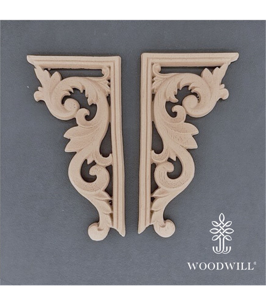 [802100] Wood Sculptural Decorative Set of 2 Pieces 12.5cm. x 6