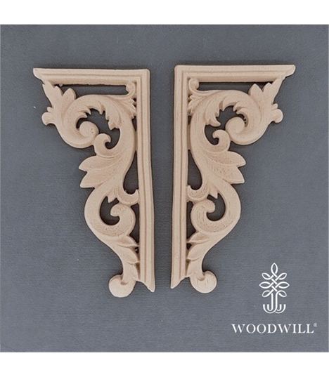 [802100] Wood Sculptural Decorative Set of 2 Pieces 12.5cm. x 6