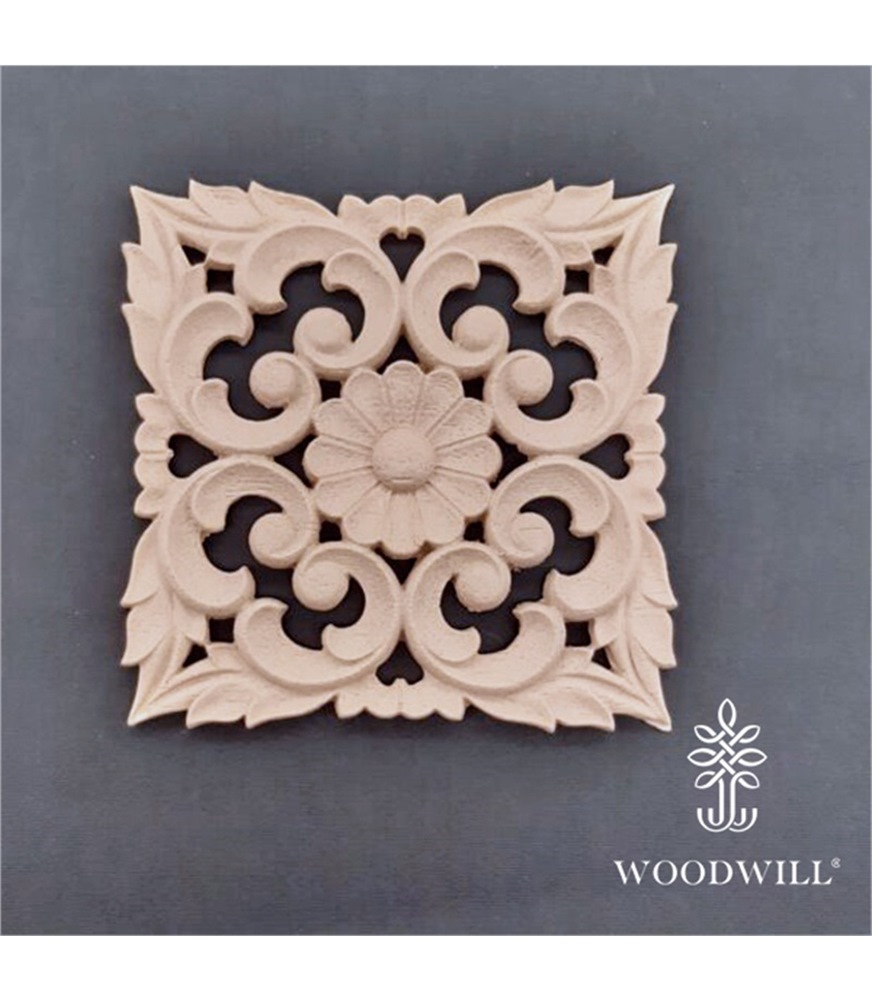 [802533] Wood Carved Decorative Tile 14cm