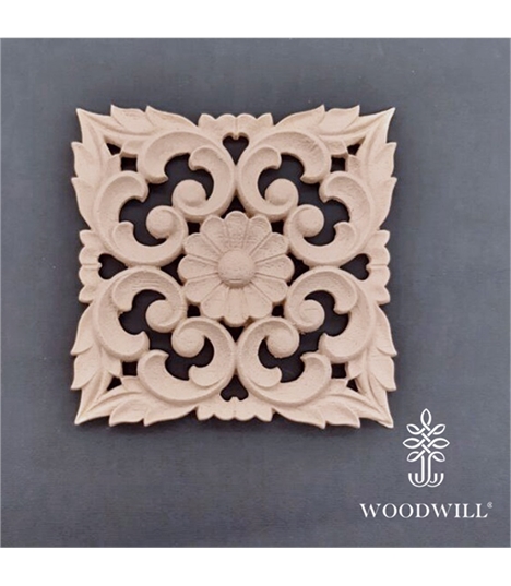 [802533] Wood Carved Decorative Tile 14cm