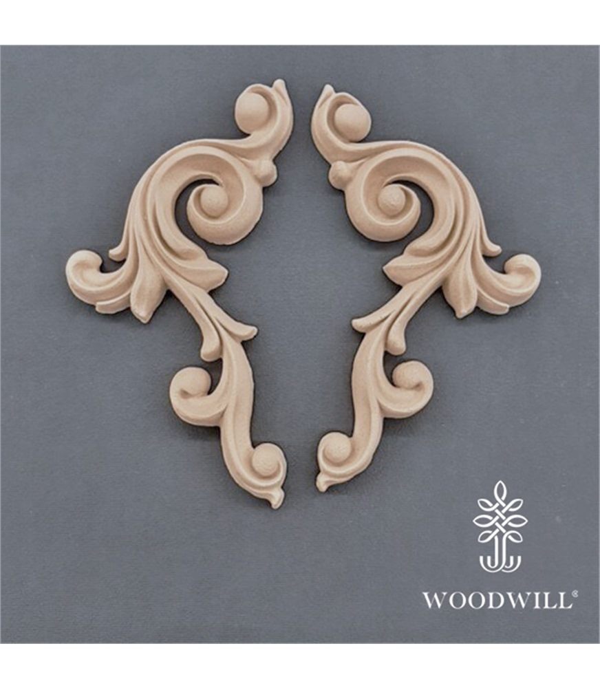 [801386] Wood Carving Decorative Set of 2 Pieces 18cm