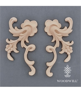 [801388] Wood Carved Decorative Set of 2 Pieces 16.2cm. X 8