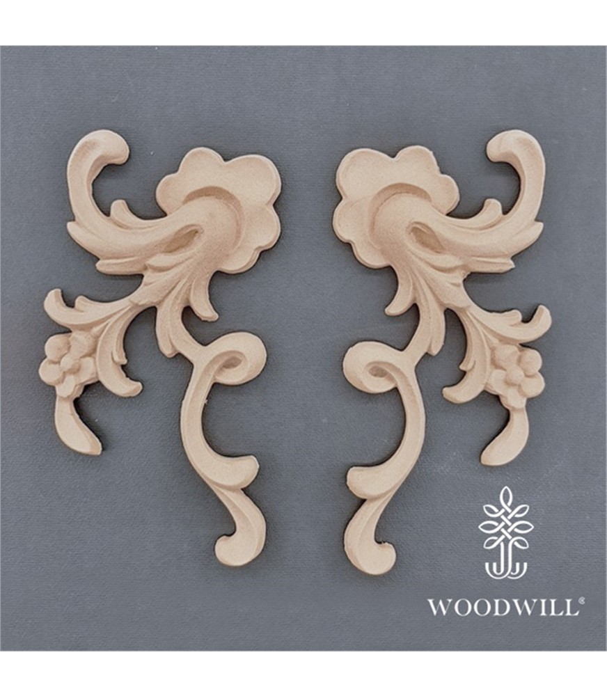 [801388] Wood Carved Decorative Set of 2 Pieces 16.2cm. X 8