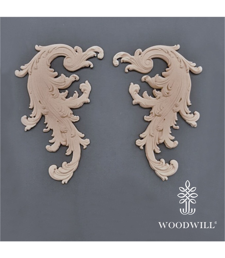 [802078] Wood Carving Decorative Set of 2 Pieces 10 cm x 17 cm