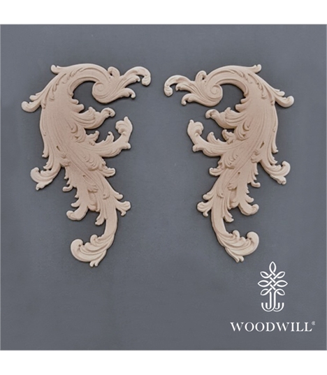 [802078] Wood Carving Decorative Set of 2 Pieces 10 cm x 17 cm