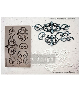 [655350632359] Redesign Décor Moulds® - Tillden Flourish - 1 pc, 12,7 cm x 20,32 cm, 8mm thickness