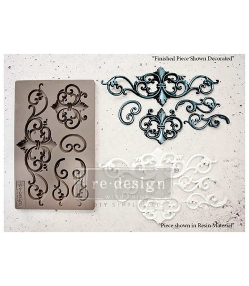 [655350632359] Redesign Décor Moulds® - Tillden Flourish - 1 pc, 12,7 cm x 20,32 cm, 8mm thickness